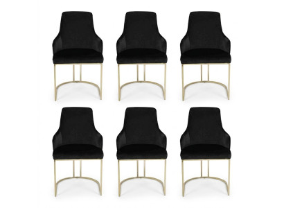 Luxe 6 chaises noires Chaise de salle à manger Meubles de designer Chaises modernes neuf