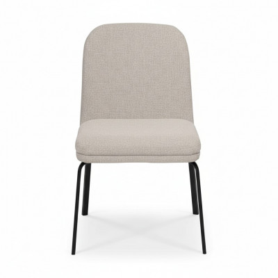 Moderne chaise blanche en métal, meuble de salle à manger design élégant, siège individuel branché.