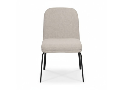 Moderne chaise blanche en métal, meuble de salle à manger design élégant, siège individuel branché.