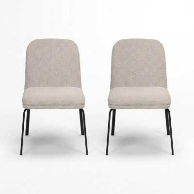 Ensemble de chaises blanches modernes. Chaises de salle à manger luxueuses. Mobilier de designer 2 pièces.