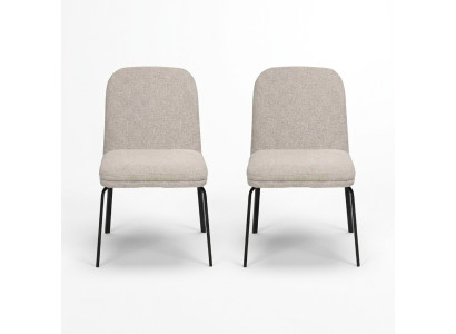 Ensemble de chaises blanches modernes. Chaises de salle à manger luxueuses. Mobilier de designer 2 pièces.