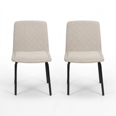 Chaises rembourrées blanches Designer 2x Chaises de salle à manger Chaises de cuisine modernes
