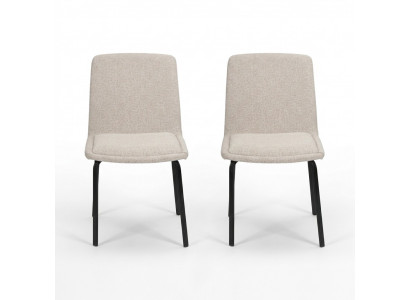 Chaises rembourrées blanches Designer 2x Chaises de salle à manger Chaises de cuisine modernes