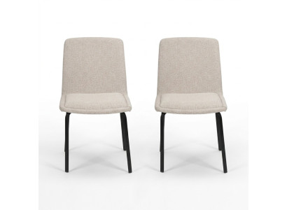 Chaises rembourrées blanches Designer 2x Chaises de salle à manger Chaises de cuisine modernes