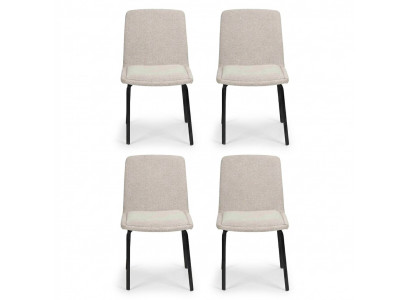 Suite Metal Lehn Upholstery Chairs Dining Room Textile Set 4x Sessel Stuhlgruppe