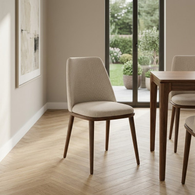 Chaise rembourrée blanche Chaises de cuisine de designer Siège unique en textile de designer nouveau