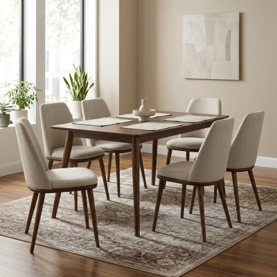 Salle à manger moderne blanche 6x chaises Mobilier en bois Chaises Design de luxe Ameublement