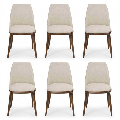 Salle à manger moderne blanche 6x chaises Mobilier en bois Chaises Design de luxe Ameublement