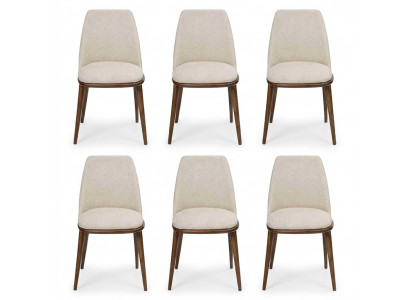 Salle à manger moderne blanche 6x chaises Mobilier en bois Chaises Design de luxe Ameublement