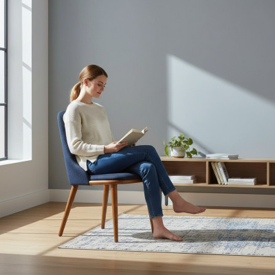 Salle à manger moderne Chaises bleues Designer Tissu d'ameublement pour la cuisine Nouveau