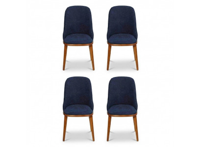 Chaises de salle à manger bleues élégantes Style Designer Cadre en bois moderne Chaise de cuisine