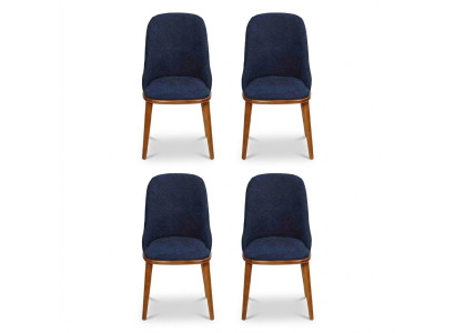 Chaises de salle à manger bleues élégantes Style Designer Cadre en bois moderne Chaise de cuisine