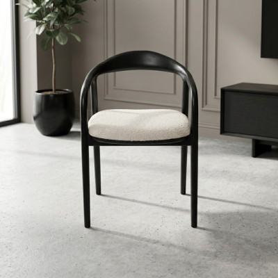 Chaises de salle à manger noires et blanches | Chaises de cuisine de luxe | Chaises en métal
