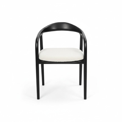 Chaises de salle à manger noires et blanches | Chaises de cuisine de luxe | Chaises en métal