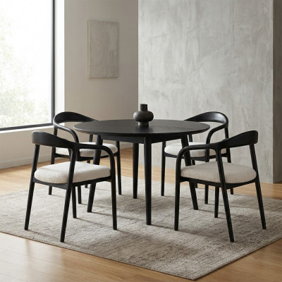 Chaises de salle à manger élégantes en acier inoxydable 4x Noir Chaise moderne en métal design_DUDESIGNEUR