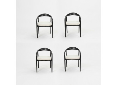 Chaises de salle à manger élégantes en acier inoxydable 4x Noir Chaise moderne en métal design_DUDESIGNEUR