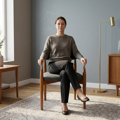 Chaise de salle à manger Grise Chaise avec accoudoirs Rembourrage Mobilier de luxe