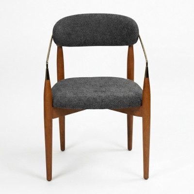 Chaise de salle à manger Grise Chaise avec accoudoirs Rembourrage Mobilier de luxe