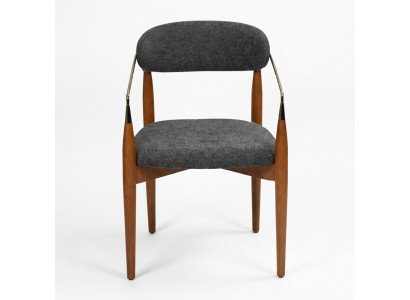 Chaise de salle à manger Grise Chaise avec accoudoirs Rembourrage Mobilier de luxe