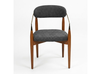 Chaise de salle à manger Grise Chaise avec accoudoirs Rembourrage Mobilier de luxe