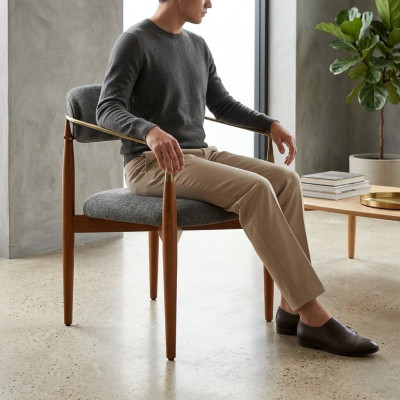 Salle à manger chaise Gris 2x Chaises avec Accoudoirs Rembourrage Ameublement Mobilier de Luxe