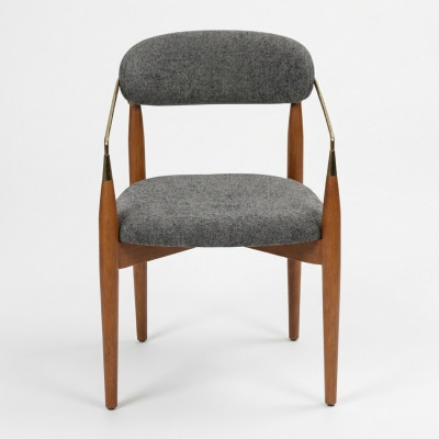 Salle à manger chaise Gris 2x Chaises avec Accoudoirs Rembourrage Ameublement Mobilier de Luxe