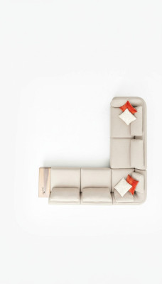 Canapé d'angle en forme de L beige Design de salon Canapés Mobilier Canapé rembourré 317 x 312