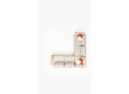 Canapé d'angle en forme de L beige Design de salon Canapés Mobilier Canapé rembourré 317 x 312