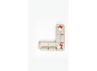 Canapé d'angle en forme de L beige Design de salon Canapés Mobilier Canapé rembourré 317 x 312