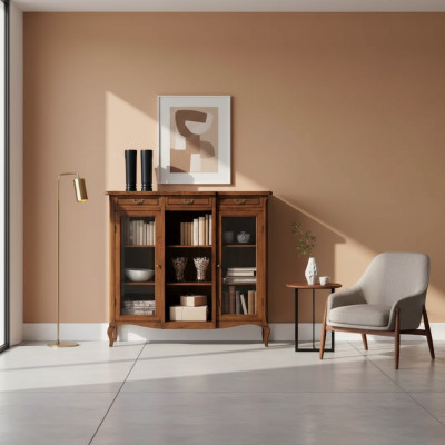 Vitrine de luxe en bois de designer Armoire Conception Buffet de design Mobiliers italiens