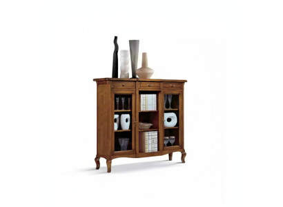 Vitrine Salon Meubles Buffet Bois Vitrines Brun Armoire Bois massif