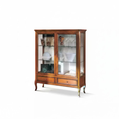 Vitrine en bois Vitrines en verre Armoire Meuble en bois massif Buffet Salon