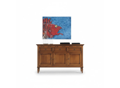Design Classique Commode en Bois Buffet Marron Armoire de Rangement Nouveau