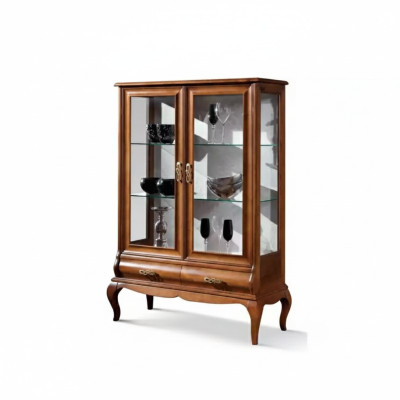 Vitrine en bois de luxe Buffet Design Marron Mobilier italien Nouvelle Armoire