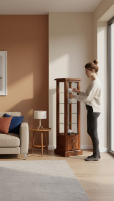 Vitrines Armoire en verre Armoire en bois massif Vitrine Mobilier Salon Buffet nouveau