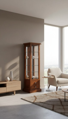 Vitrines Armoire en verre Armoire en bois massif Vitrine Mobilier Salon Buffet nouveau