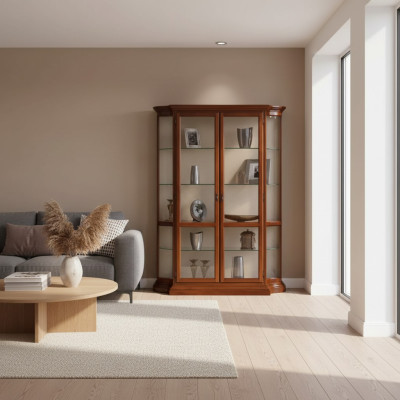 Vitrines Armoire en verre Vitrine Salon Bois Buffet Meuble de luxe neuf