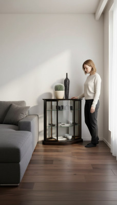 Vitrine classique Armoire de vitrine Armoire Vitrine Vitrine en verre Vitrine brune Vitrine neuve