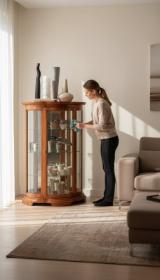 Vitrine Armoire Étagère Salon Buffet Mobilier Classique Étagères Bois
