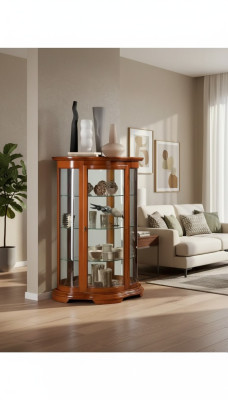 Vitrine Armoire Étagère Salon Buffet Mobilier Classique Étagères Bois