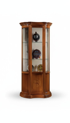 Armoire en bois marron Design Meuble Vitrine Buffet Vitrine Verre de luxe neuf