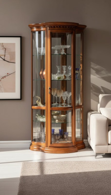 Armoires Vitrine en bois Armoire en verre Armoire en bois massif Meuble de salon Buffet
