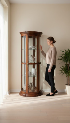Salle de séjour Buffet en verre Armoire en verre Vitrine Buffet en bois Armoires Mobilier