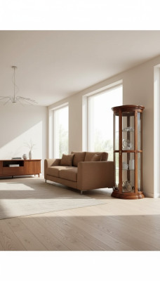Salle de séjour Buffet en verre Armoire en verre Vitrine Buffet en bois Armoires Mobilier