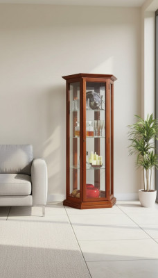 Vitrine Armoires Présentoirs Bois Luxe Salon Meubles Garde-robe Marron nouveau