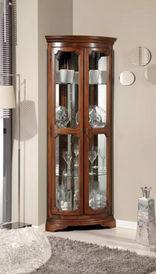 Meuble d'angle marron en bois classique Vitrine d'exposition Meuble italien