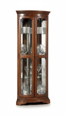 Meuble d'angle marron en bois classique Vitrine d'exposition Meuble italien