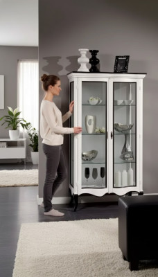 Meubles de salon Buffet en bois Vitrines en verre Armoire en bois massif Vitrine