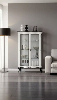 Meubles de salon Buffet en bois Vitrines en verre Armoire en bois massif Vitrine