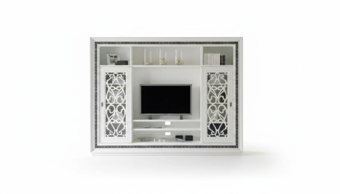 Unité murale Unité murale de luxe Armoire Mobilier moderne Salle de séjour Meuble TV Bois